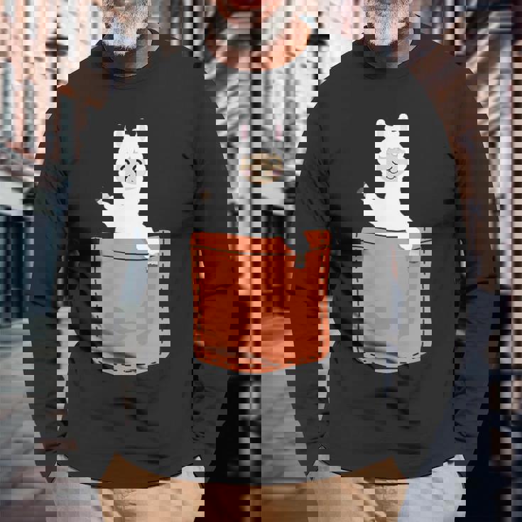 アルパカ 胸ポケット Pako Lama Huacaya アルパカ ブリーダー アルパカ 長袖Tシャツ 高齢者への贈り物