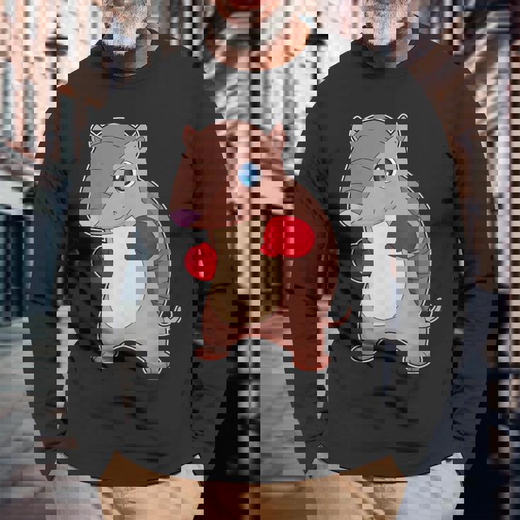 アルマジロ ボクサー ボクシンググローブ ボクシング 長袖Tシャツ 高齢者への贈り物