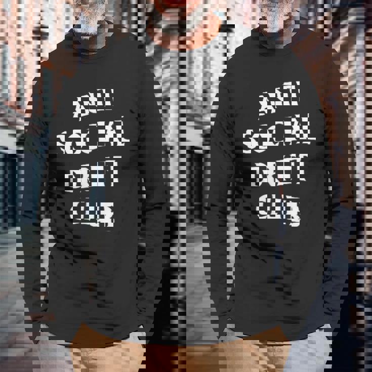 アンチソーシャルドリフトクラブホワイトロゴフロントバック 長袖Tシャツ 高齢者への贈り物