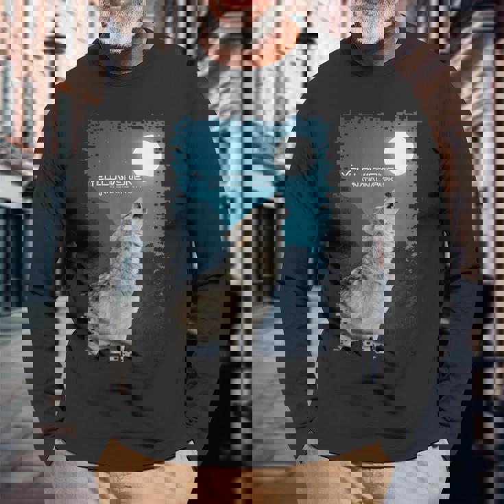 イエローストーン国立公園 オオカミのお土産 記念品 ギフト 長袖Tシャツ 高齢者への贈り物