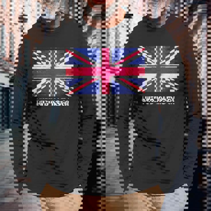 イギリス国旗tシャツ 長袖Tシャツ 高齢者への贈り物