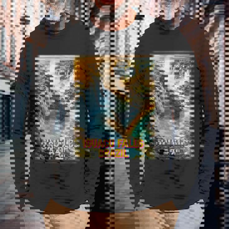 イグアスの滝 ブラジル シャツ イグアス国立公園 家族旅行 長袖Tシャツ 高齢者への贈り物