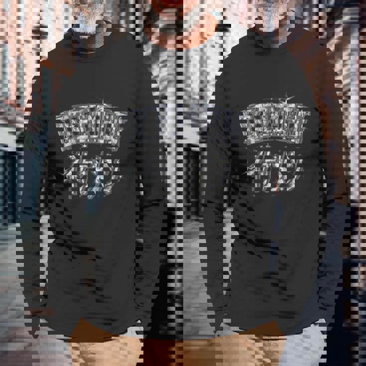 イケメン Ikemen【ダイヤモンド フォント】Vip文字 キラキラ 面白い 派手 デザイン 長袖Tシャツ 高齢者への贈り物