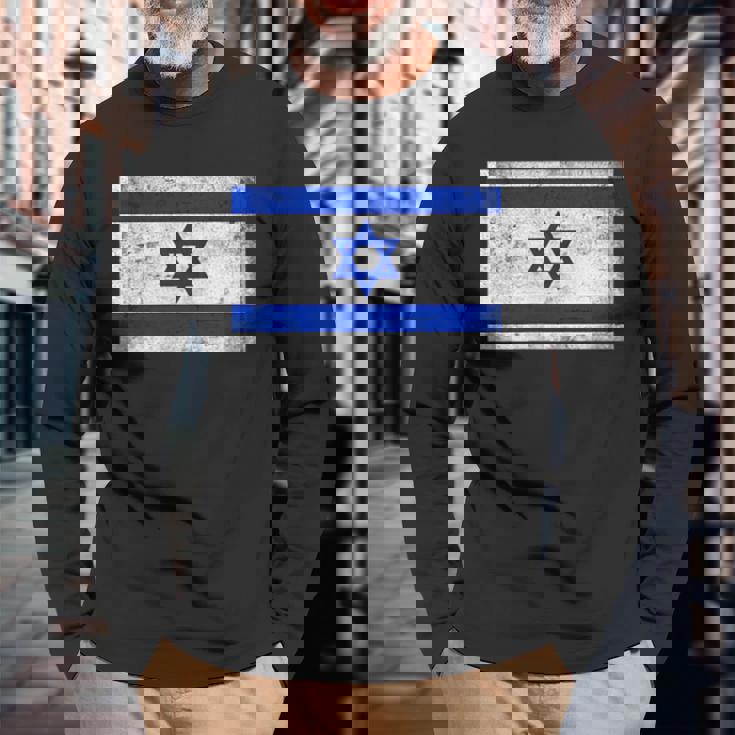 イスラエル国旗グラフィック メンズ レディース キッズ 長袖Tシャツ 高齢者への贈り物