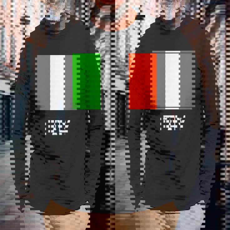 イタリアの国旗 長袖Tシャツ 高齢者への贈り物