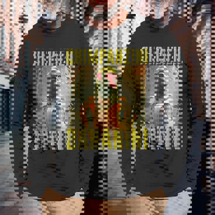 イタリアン ブレイン チンパンジーニ バナニーニ 面白い Ai キッズ 男の子 ミーム 長袖Tシャツ 高齢者への贈り物