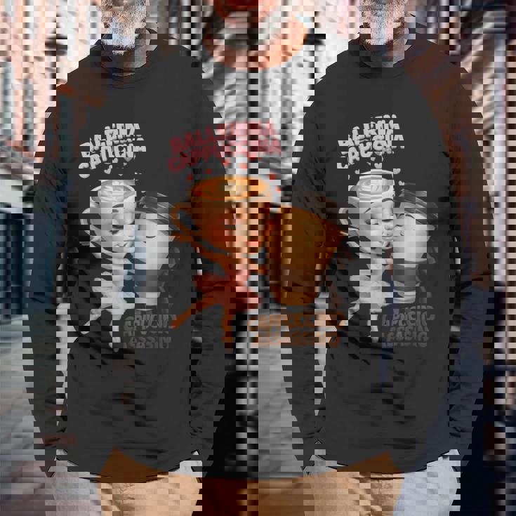 イタリアン ブレイン ロート バレリーナ カプチーナ エスプレッソ アサシン ミーム 長袖Tシャツ 高齢者への贈り物