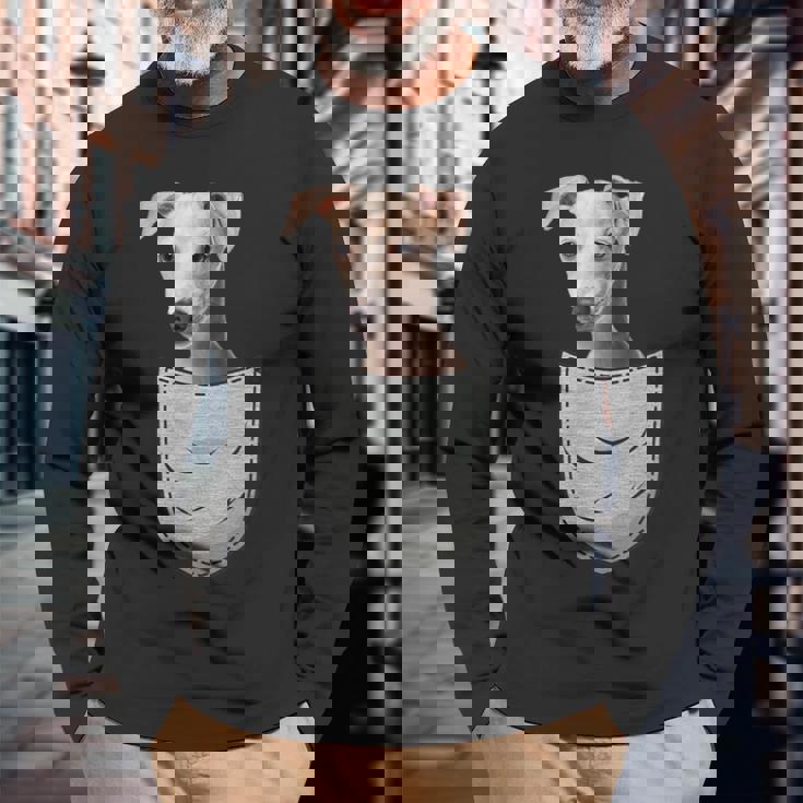 イタリアングレイハウンド ウィペットチェストバッグ 犬の飼い主用 長袖Tシャツ 高齢者への贈り物