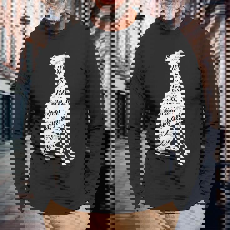 イタリアングレイハウンドシャツデザイン イタリアングレイハウンド犬愛好家 長袖Tシャツ 高齢者への贈り物