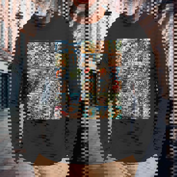 イタリアンブレインロットファニーミーム 長袖Tシャツ 高齢者への贈り物