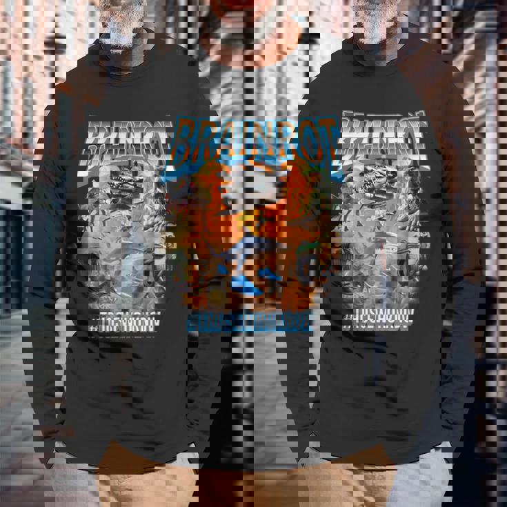 イタリアンブレインロットミームブーツレッグ 長袖Tシャツ 高齢者への贈り物