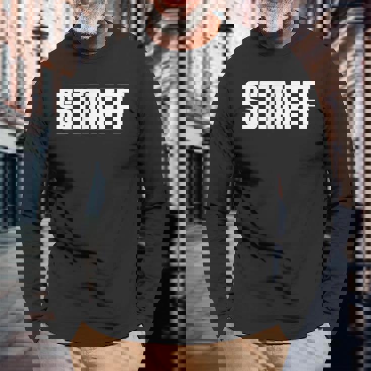 イベント、コンサート、ロード、クルーなどのスタッフ。 長袖Tシャツ 高齢者への贈り物