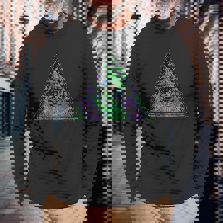 イルミナティアイtシャツ プロビデンスの目シャツ 長袖Tシャツ 高齢者への贈り物