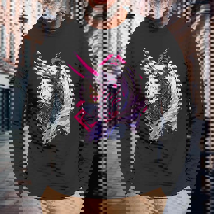 イースターバニーイヤー サイバーパンク エステティックテックウェア 長袖Tシャツ 高齢者への贈り物