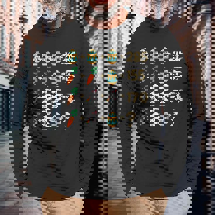 イースター算数レッスン 算数教師 長袖Tシャツ 高齢者への贈り物