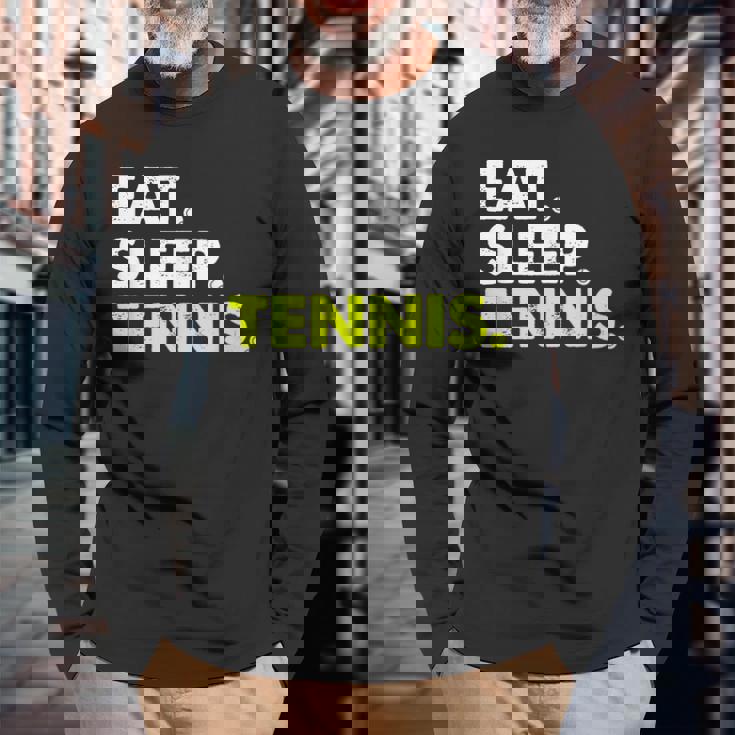 イート・スリープ・テニス 長袖Tシャツ 高齢者への贈り物