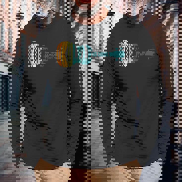 ウクレレ・イズ・ラブ アコースティック ハワイアン ミュージシャン ウクレレ アロハ ギター 長袖Tシャツ 高齢者への贈り物