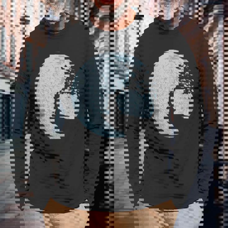 ウサギのギフトアイデア ウサギ 月 イースターバニー 長袖Tシャツ 高齢者への贈り物