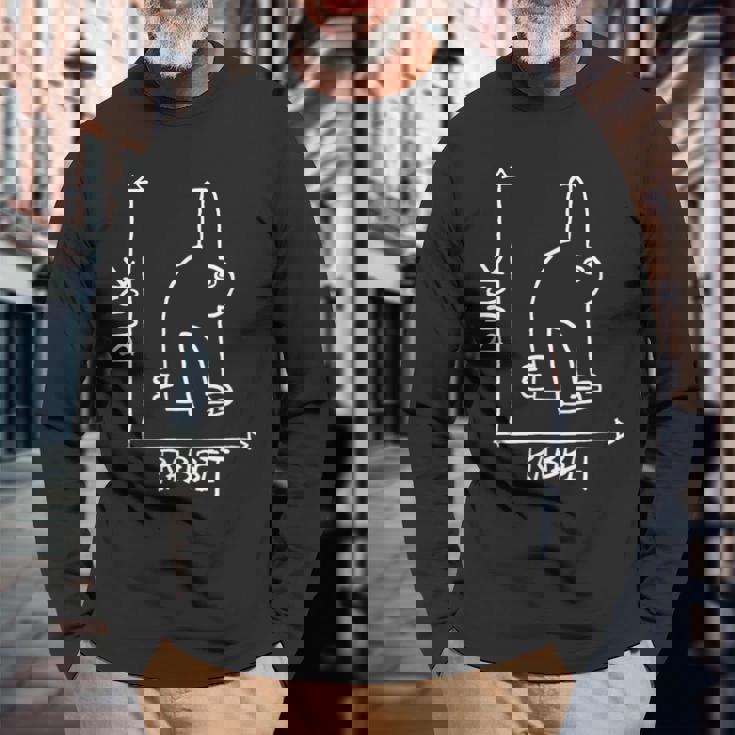 ウサギまたはアヒル 目の錯覚 長袖Tシャツ 高齢者への贈り物