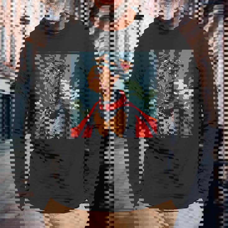 エアデール・テリア・ドッグ エアデール・テリア 長袖Tシャツ 高齢者への贈り物