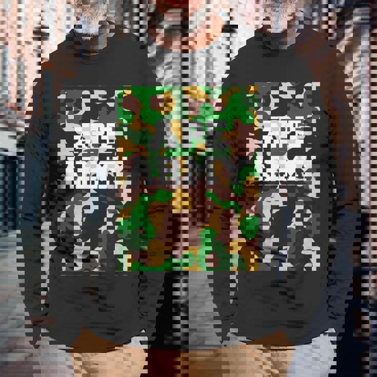 エイプネイション ダイヤモンド 月 ミーム ストック 猿 一緒に 強靭 長袖Tシャツ 高齢者への贈り物