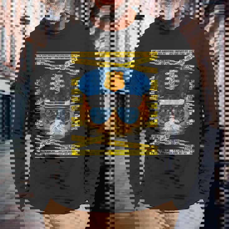 エキゾチック ショートヘア 警察官 警察官 面白い 警察 猫 長袖Tシャツ 高齢者への贈り物