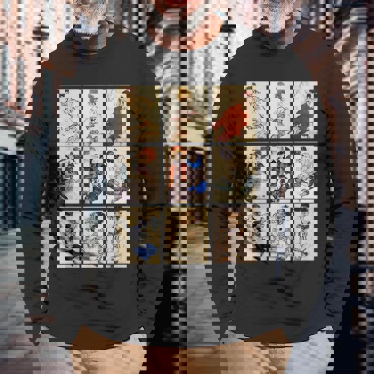 エゴン・シーレアール・ヌーボーによる有名な表現主義の肖像画 長袖Tシャツ 高齢者への贈り物