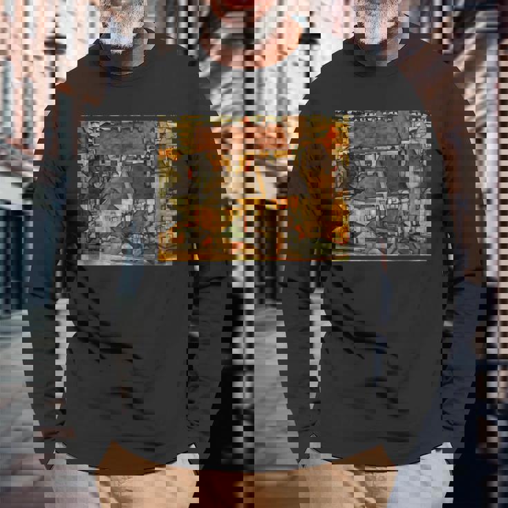 エゴン・シーレ作 イエロー・シティ 1914 長袖Tシャツ 高齢者への贈り物