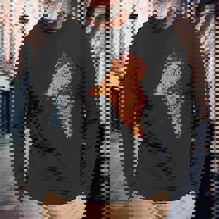 エゴン・シーレ作「ダブル・セルフ・ポートレート」1915 長袖Tシャツ 高齢者への贈り物