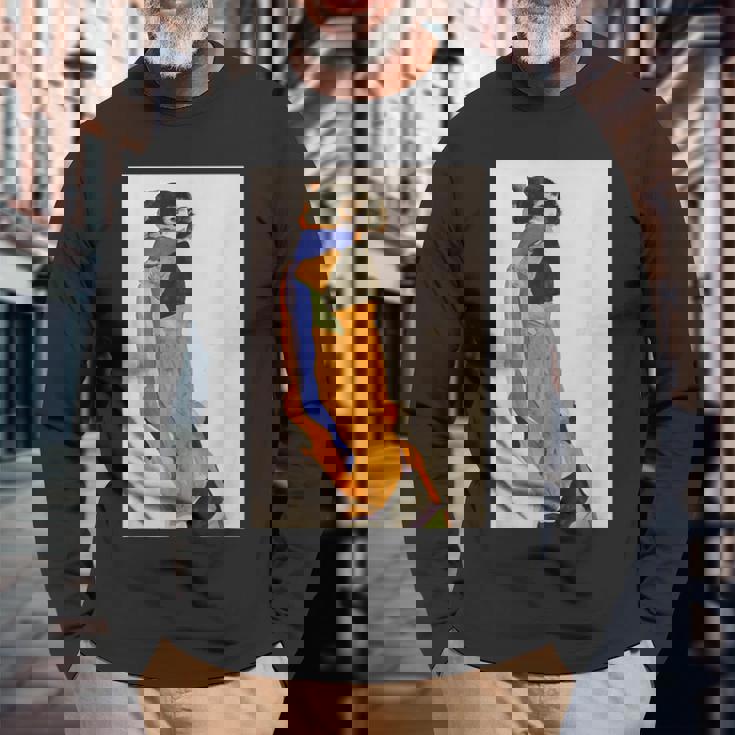 エゴン・シーレ作「ダンサー・モア」1911 長袖Tシャツ 高齢者への贈り物