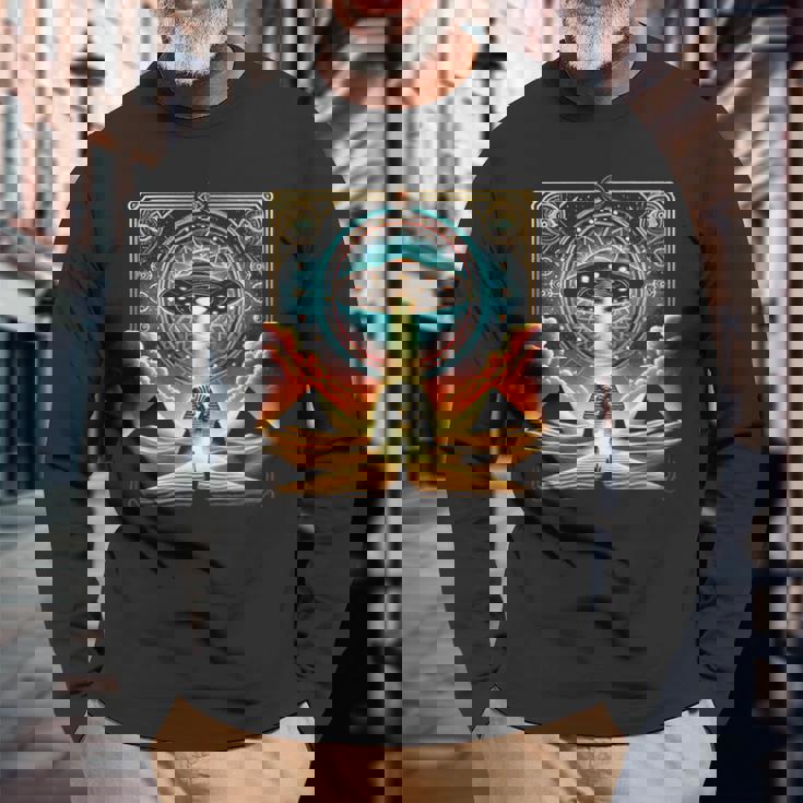 エジプトufo古代スターゲート Egypt Ufo Ancienttargate 長袖Tシャツ 高齢者への贈り物