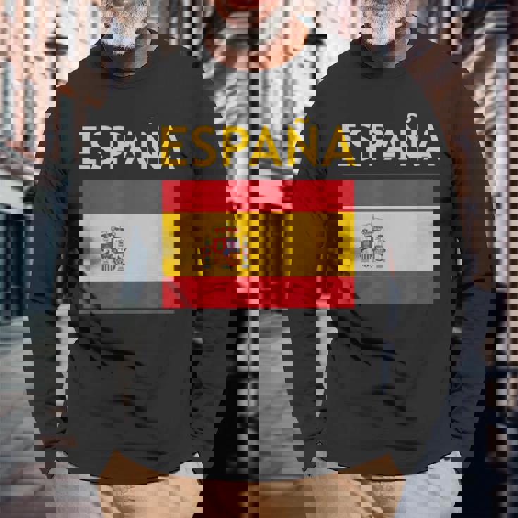 エスパーニャ ヴィンテージ スペイン国旗 スペインお土産 エスパーニャプライド 長袖Tシャツ 高齢者への贈り物