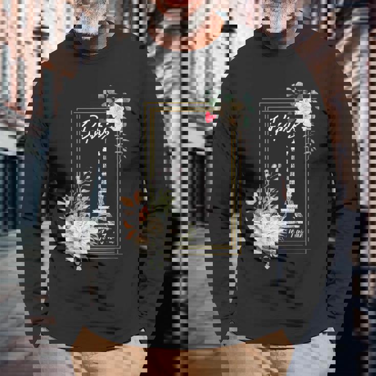 エッフェル塔 パリ ホリデー フランス お土産 メンズ レディース キッズ 長袖Tシャツ 高齢者への贈り物