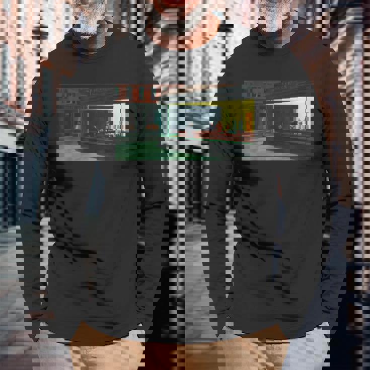 エドワード・ホッパーズ・ナイトホークス 長袖Tシャツ 高齢者への贈り物