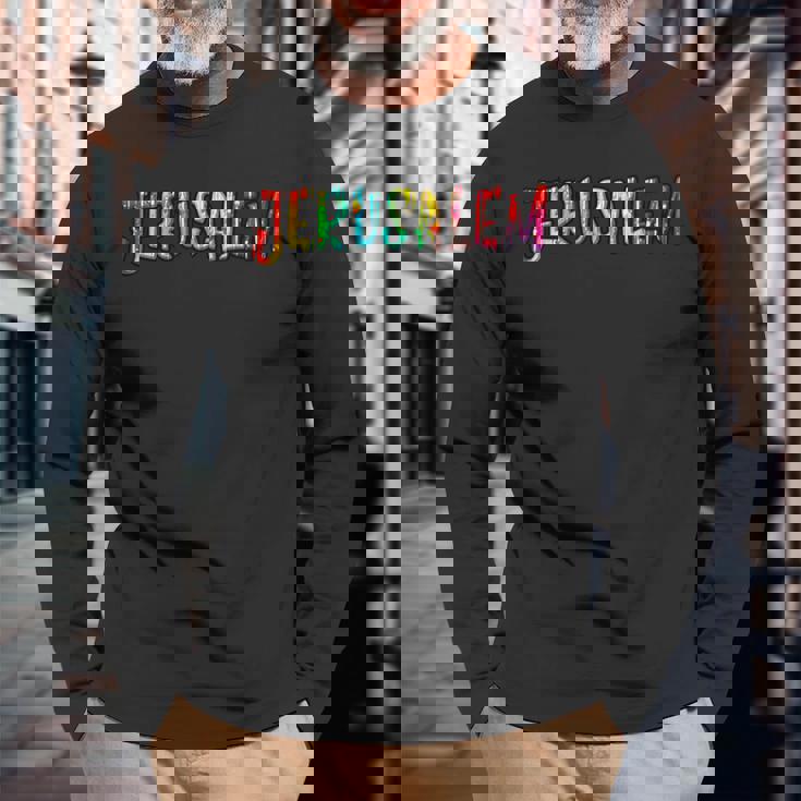 エルサレム イスラエル エルサレム 長袖Tシャツ 高齢者への贈り物