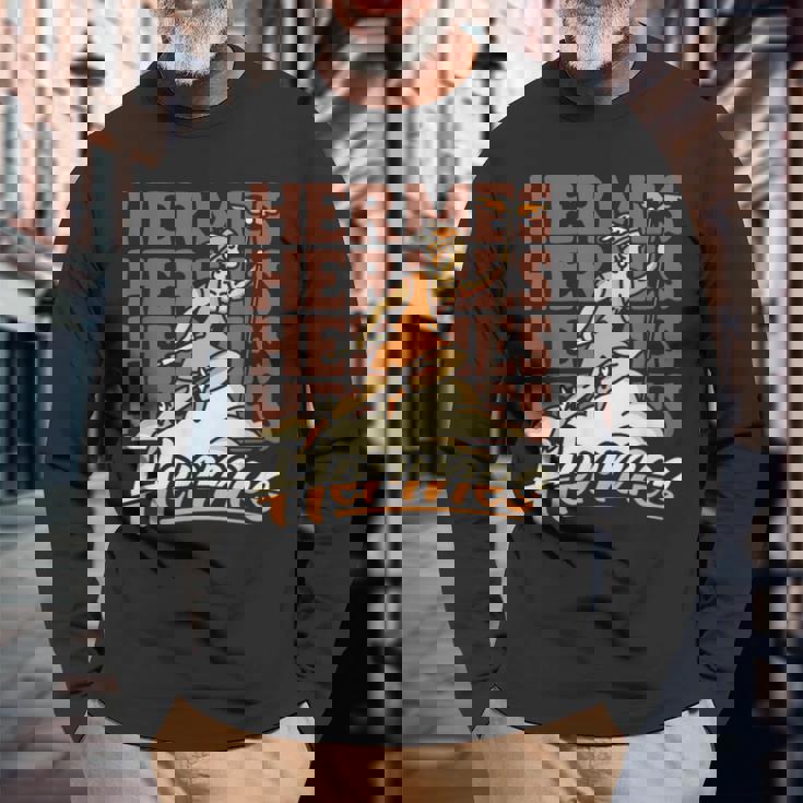 エルメス 素早いギリシャの商業とメッセージの神 長袖Tシャツ 高齢者への贈り物