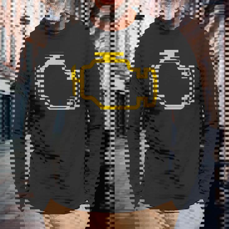 エンジンライトをチェック 長袖Tシャツ 高齢者への贈り物