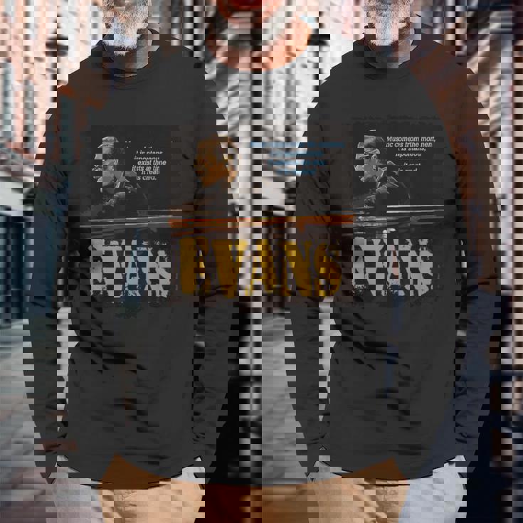 エヴァンス ジャズ 知恵 ピアニスト ミュージシャン 長袖Tシャツ 高齢者への贈り物