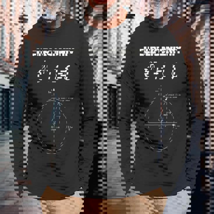 オイラーのアイデンティティ数学方程式 長袖Tシャツ 高齢者への贈り物