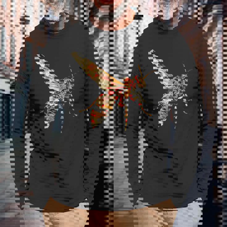 オオスズメバチ ニホンサクラスズメバチ 長袖Tシャツ 高齢者への贈り物