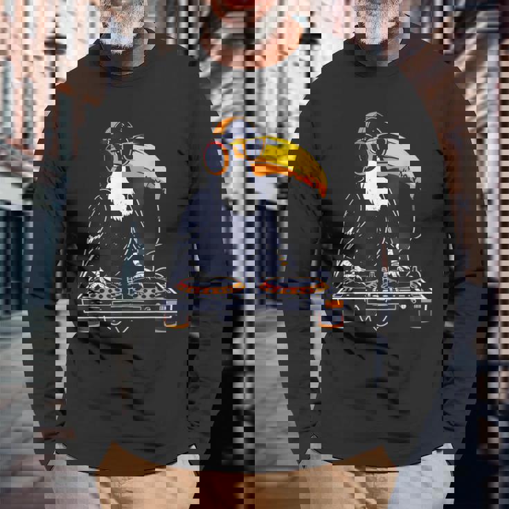 オオハシ Dj ターンテーブル Dj オオハシ テクノ ビートメーカー ハウスミュージック 長袖Tシャツ 高齢者への贈り物