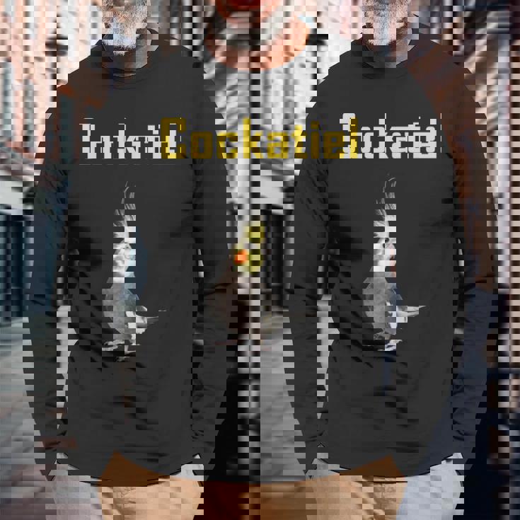 オカメインコ、オカメインコの飼い主のための面白いアイデア。 長袖Tシャツ 高齢者への贈り物