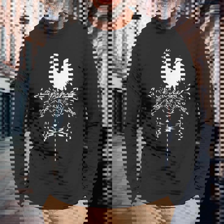 オクトーバーフェスト 風見鶏 コスチューム オンドリとプレッツェルの矢 長袖Tシャツ 高齢者への贈り物