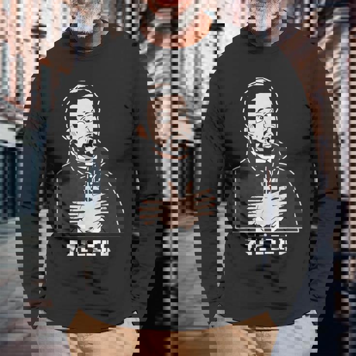 オビエル おもしろ ユーモア 歴史 ジョーク 恐怖 日本史 宣教師 怯える オビエル 長袖Tシャツ 高齢者への贈り物