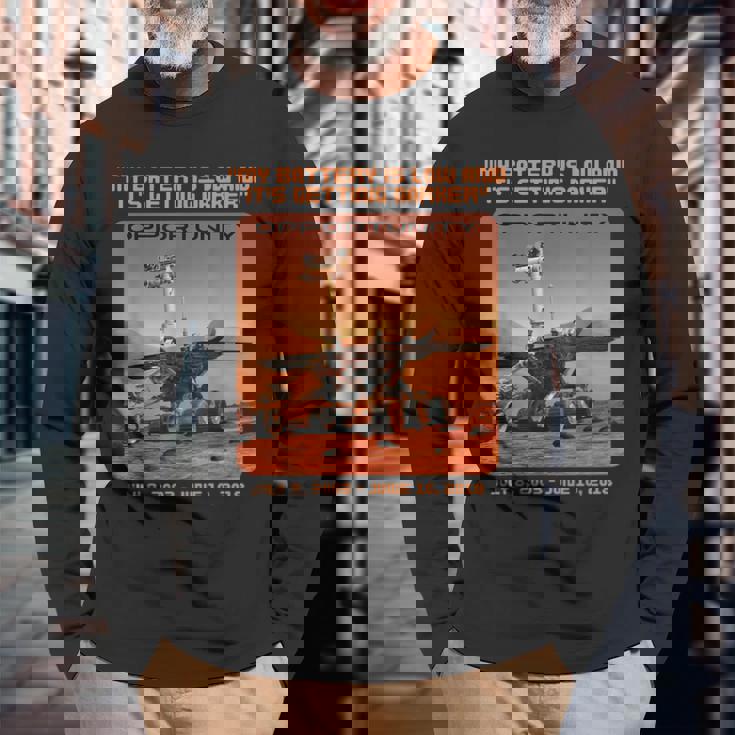 オポチュニティ 火星探査機 最後の言葉 長袖Tシャツ 高齢者への贈り物