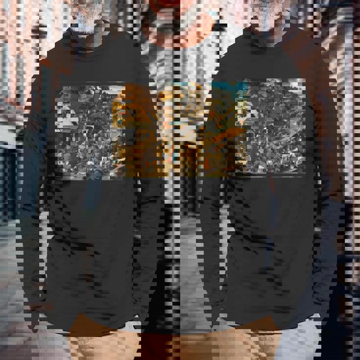 オランダのことわざ ピーテル・ブリューゲル 長老 1559 長袖Tシャツ 高齢者への贈り物