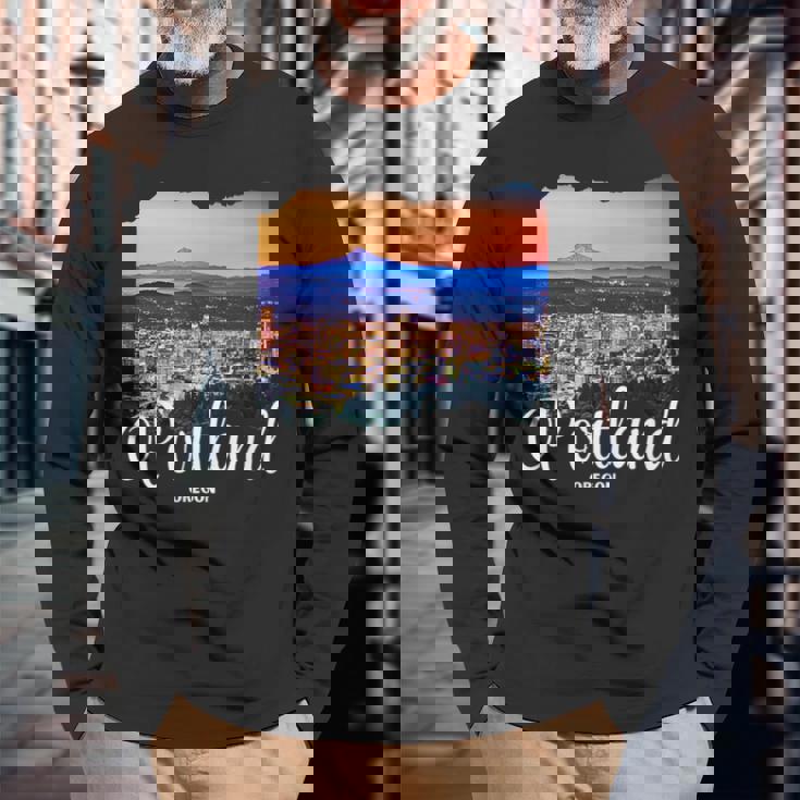 オレゴン州 ポートランドのお土産 ポートランド 長袖Tシャツ 高齢者への贈り物