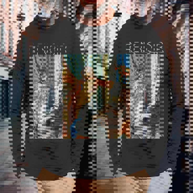 オーギュスト・ルノワール-ピアノに向かう二人の少女-ミュージシャン 長袖Tシャツ 高齢者への贈り物