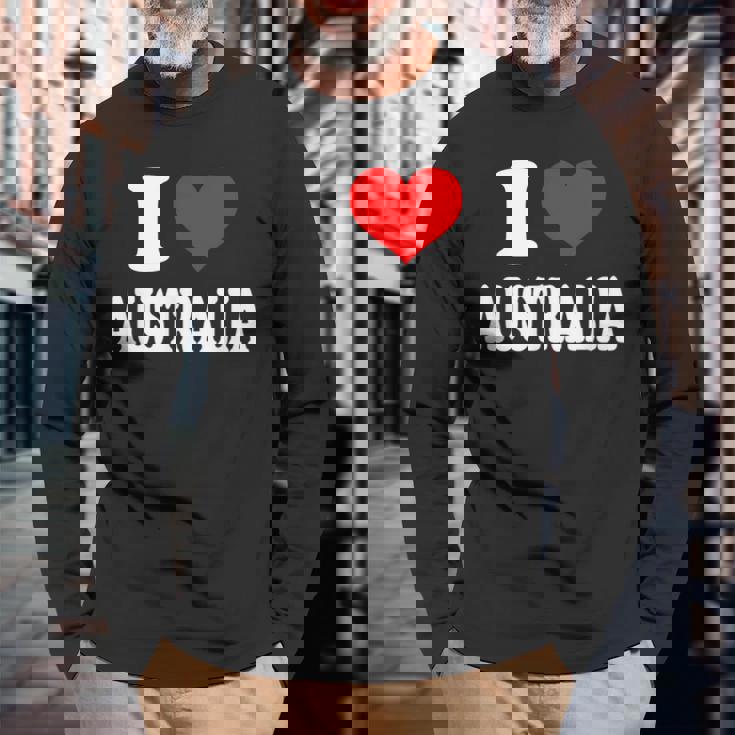 オーストラリア アイ・ハート・オーストラリア アイ・ラブ・オーストラリア 長袖Tシャツ 高齢者への贈り物