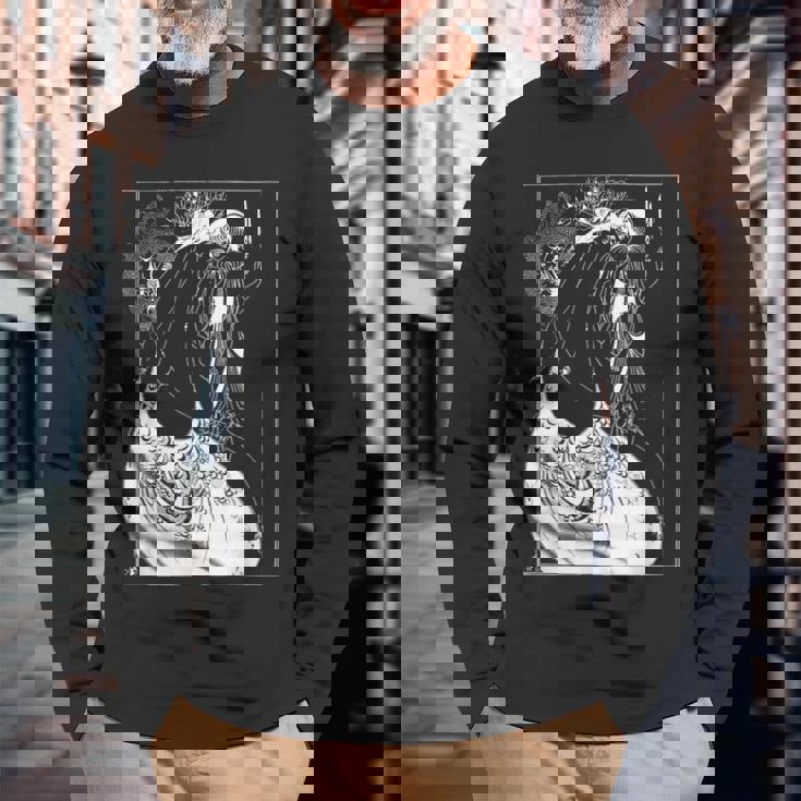 オーブリー・ビアズリーのピーコックスカート1893 長袖Tシャツ 高齢者への贈り物